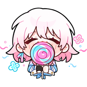 march eating a lollipop